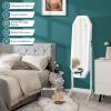 CHARMAID Jewelry Armoire with Full Length LED Mirror, Lockable Touch Screen Lighted Mirror with Jewelry Storage, Velvet Lining, Standing Jewelry Cabinet Organizer Box with 2 Drawers (White)
