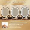 CHARMAID Makeup Vanity Table with Lighted Mirror, 3 Lighting Sets, Adjustable Brightness, 2 Large Drawers, Acrylic Storage Boxes, Girls Bedroom Dressing Table Vanity Set with Stool (Rustic Brown)(Rustic Brown)