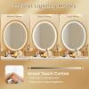 CHARMAID Makeup Vanity Table with Lighted Mirror, 3 Lighting Sets, Adjustable Brightness, 2 Large Drawers, Acrylic Storage Boxes, Girls Bedroom Dressing Table Vanity Set with Stool (Rustic Brown)(White)