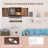 CHARMAID Rustic Jewelry Organizer Cabinet Wall Mounted with Barn Door Decor, Vintage Wooden Hanging Jewelry Holder Box for Earrings, Necklaces, Bracelets and Rings with Additional Hook Organizer