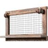 CHARMAID Rustic Jewelry Organizer Wall Mounted, Wooden Wall Mount Jewelry Holder Display with Bracelet Rod, for Earrings, Necklaces, and Many Other Accessories, Wall Hanging Jewelry Organizers