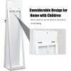 CHARMAID Standing Jewelry Armoire with Tall Full Length Mirror, 2-in-1 Lockable Jewelry Cabinet Organizer with Large Storage Capacity, Inside Makeup Mirror, Stable Base, Easy Assembly (White)(White)
