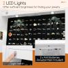 Giantex 2 LEDs Standing Jewelry Cabinet with Full Length Mirror, Lockable Mirrored Jewelry Armoire with 2 Drawers, 4 Adjustable Angles, Jewelry Storage Organizer, Brown(White)