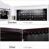 Giantex Jewelry Armoire Organizer with Full Length Mirror, 14 LEDs Floor Standing Jewelry Cabinet with 2 Drawers, 4 Adjustable Angles, Lockable Jewelry Storage Box Cabinet (Brown)(White)