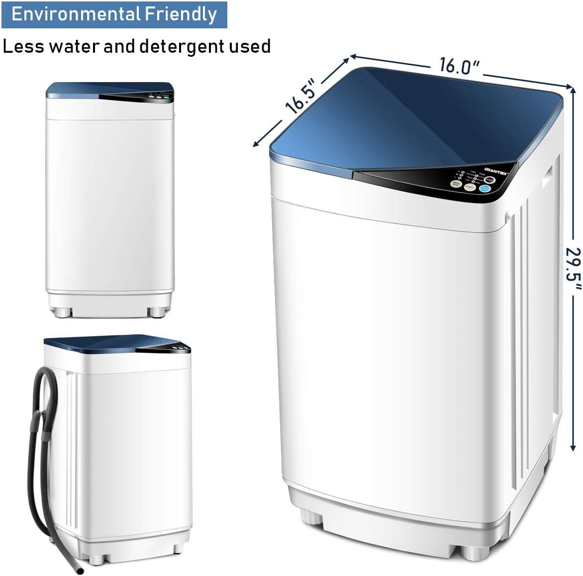 image:imageGiantex FullAutomatic Washing Machine Portable Washer and Spin Dryer 77 lbs Capacity Compact Laundry Washer with Builtin Barrel Light Drain Pump and Long Hose for Apartments Camping White amp PinkWhite Blue