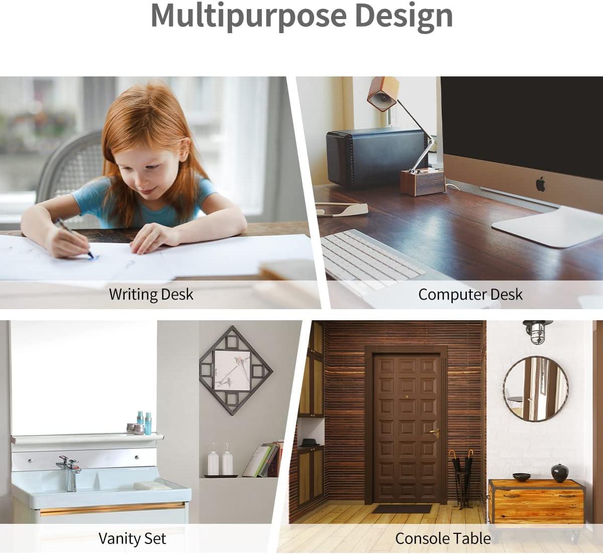 image:imageGiantex Writing Desk with 4 Drawers Removable Floating Organizer 2Tier Mission Home Computer Vanity Desk for Apartment Small Space WhiteWhite