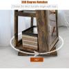 CHARMAID 360° Swivel Jewelry Armoire with Higher Full Length Mirror, Standing Lockable Jewelry Cabinet Organizer with Large Storage Capacity, Inside Makeup Mirror, Back Storage Shelves (Walnut)(Rustic Brown)