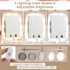 CHARMAID Girls Makeup Vanity Desk with Mirror and Lights, Vanity Table with 10 LED Bulbs, 3 Lighting Modes, Modern Bedroom Dressing Table with 4 Storage Drawers & Vanity Stool (White)(White)