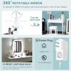 CHARMAID Girls Makeup Vanity Desk with Mirror and Lights, Vanity Table with 10 LED Bulbs, 3 Lighting Modes, Modern Bedroom Dressing Table with 4 Storage Drawers & Vanity Stool (White)(White)