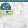 CHARMAID Girls Vanity Set with Lighted Mirror and Stool, Princess Makeup Table with 10 Rose Lights and 3 Drawers, White Dressing Desk with Rotatable Mirror and Cushioned Stool for Girls Kids