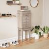 CHARMAID Gray Cabinet, 5 Drawers Jewelry Armoire with Mirror, Swing Doors, Necklace Hooks, Standing Organizer, Large