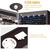 CHARMAID Jewelry Cabinet Armoire, Wall Mount Door Hanging, Lockable Jewelry Organizer with 47.5” Full Length Mirror, 5 Lights, Large Jewelry Storage Box with 6 Acrylic Drawers (Brown)(Brown)