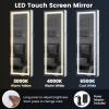CHARMAID LED Mirror Jewelry Cabinet, 47.2” Jewelry Armoire with Adjustable Lighted Full Length Mirror, Wall Mounted or Door Hanging, Lockable Jewelry Organizer Storage (Black, 47.2”H)(Grayish White)