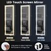 CHARMAID LED Mirror Jewelry Cabinet, 47.2” Jewelry Armoire with Adjustable Lighted Full Length Mirror, Wall Mounted or Door Hanging, Lockable Jewelry Organizer Storage (Black, 47.2”H)(Black)
