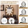 CHARMAID LED Vanity Desk with Lighted Mirror, 10 Dimming Bulbs, 5 Drawers, 3 Storage Organizers, Makeup Vanity Desk with Stool, Bedroom Dressing Table, Gift for Girls Women (White)(Black)
