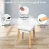 CHARMAID Makeup Vanity Desk with Flip Top Mirror, 3 Drawers, 7 Storage Compartments, White Writing Desk Dressing Table Vanity Set with Cushioned Stool for Kids Girls Women, Easy Assembly(White)