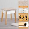 CHARMAID Small Vanity Desk with Mirror, White Makeup Vanity Desk with 3 Drawers, Adjustable Heights, Compact Bedroom Dressing Table with Stool for Small Space(White & Natural (No Light))