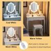 CHARMAID Vanity Desk with Mirror and Lights, Makeup Vanity Table with 5 Storage Drawers, 3 Color Lighting Modes, Adjustable Brightness, Modern Bedroom Dressing Table with Vanity Stool, Black(White)