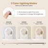 CHARMAID Vanity Desk with Mirror and Lights, White Makeup Vanity Desk with 4 Drawers, 3 Color Lighting Modes, Adjustable Brightness, Modern Dressing Table with Vanity Stool for Girls Small Bedroom(White)