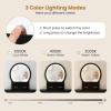 CHARMAID Vanity Desk with Mirror and Lights, White Makeup Vanity Desk with 4 Drawers, 3 Color Lighting Modes, Adjustable Brightness, Modern Dressing Table with Vanity Stool for Girls Small Bedroom(Black)