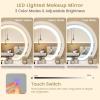 CHARMAID Vanity Mirror with Storage – White Table Top Vanity Mirror with Lights, 3 Color Adjustable Lighting, Desktop Makeup Mirror with 2 Drawers, 20″ Tabletop Vanity for Dresser Top Small Bedroom