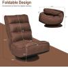 Giantex 360 Degree Swivel Gaming Chair, 6 Position Adjustable Folding Floor Chair, 300lb Spring Support, Comfortable Padded Backrest, Lazy Sofa Chair Game Rocker for Teens Adults (Coffee)(Coffee)