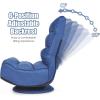 Giantex 360 Degree Swivel Gaming Chair, 6 Position Adjustable Folding Floor Chair, 300lb Spring Support, Comfortable Padded Backrest, Lazy Sofa Chair Game Rocker for Teens Adults (Coffee)(Navy Blue)