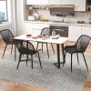 Giantex Black Dining Chairs Set of 4, Modern Kitchen Chairs w/Metal Legs, Cutout Backrest, Curved Seat, Armless Accent Chairs, Indoor Side Chairs for Living Dining Room Home, Load 330 LBS