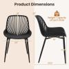 Giantex Black Dining Chairs Set of 4, Modern Kitchen Chairs w/Metal Legs, Cutout Backrest, Curved Seat, Armless Accent Chairs, Indoor Side Chairs for Living Dining Room Home, Load 330 LBS