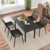 Giantex Black Dining Chairs Set of 4, Modern Kitchen Chairs w/Metal Legs, Cutout Backrest, Curved Seat, Armless Accent Chairs, Indoor Side Chairs for Living Dining Room Home, Load 330 LBS