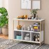 Giantex Buffet Sideboard, Wooden Cupboard, Kitchen Pantry w/Spacious Countertop, Large Open Shelf, 3 Cube Storage Cabinet, Sturdy Rustproof Steel Frame, Modern Stationary Island, Brown & Black(White & Golden)