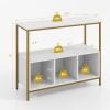 Giantex Buffet Sideboard, Wooden Cupboard, Kitchen Pantry w/Spacious Countertop, Large Open Shelf, 3 Cube Storage Cabinet, Sturdy Rustproof Steel Frame, Modern Stationary Island, Brown & Black(White & Golden)