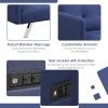 Giantex Convertible Futon Sofa, Modern 3 Seat Sofa Bed with USB and Power Strip, Folding Loveseat, Linen Fabric Lounge Couch for Apartment Dorm, Easy Assembly (Grey)(Blue)