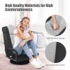Giantex Floor Chair, 360 Degree Swivel Chair with Adjustable Backrest, Lumbar Support, Armrest, Foldable Lazy Sofa Rocker for TV, Reading, Playing Video Games, Black/Grey(Black/Gray)
