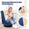 Giantex Floor Chair, 360 Degree Swivel Chair with Adjustable Backrest, Lumbar Support, Armrest, Foldable Lazy Sofa Rocker for TV, Reading, Playing Video Games, Black/Grey(Blue/Beige)