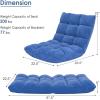 Giantex Folding Floor Chair with Back Support, 14 Adjustable Position, Padded Sleeper Bed, Couch Recliner, Gaming Floor Chairs for Adults, Meditation, Living Room (Grey)(Blue)