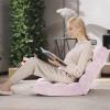 Giantex Folding Floor Chair with Back Support, 14 Adjustable Position, Padded Sleeper Bed, Couch Recliner, Gaming Floor Chairs for Adults, Meditation, Living Room (Grey)(Light Pink)