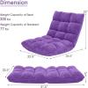 Giantex Folding Floor Chair with Back Support, 14 Adjustable Position, Padded Sleeper Bed, Couch Recliner, Gaming Floor Chairs for Adults, Meditation, Living Room (Grey)(Purple)