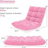 Giantex Folding Floor Chair with Back Support, 14 Adjustable Position, Padded Sleeper Bed, Couch Recliner, Gaming Floor Chairs for Adults, Meditation, Living Room (Grey)(Pink)