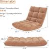 Giantex Folding Floor Chair with Back Support, 14 Adjustable Position, Padded Sleeper Bed, Couch Recliner, Gaming Floor Chairs for Adults, Meditation, Living Room (Grey)(Tan)