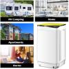 Giantex Full-Automatic Washing Machine Portable Washer and Spin Dryer 7.7 lbs Capacity Compact Laundry Washer with Built-in Barrel Light Drain Pump and Long Hose for Apartments Camping (White & Pink)(White & Yellow)