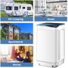 Giantex Full-Automatic Washing Machine Portable Washer and Spin Dryer 7.7 lbs Capacity Compact Laundry Washer with Built-in Barrel Light Drain Pump and Long Hose for Apartments Camping (White & Pink)(White & Blue)