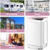 Giantex Full-Automatic Washing Machine Portable Washer and Spin Dryer 7.7 lbs Capacity Compact Laundry Washer with Built-in Barrel Light Drain Pump and Long Hose for Apartments Camping (White & Pink)(White & Pink)