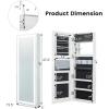 Giantex Jewelry Cabinet Armoire Door Wall Mount, 47.2in Lockable Touch Screen Lighted Full Length Mirror, 3 Lighting Settings, Inside Makeup Mirror, Jewelry Storage Box Organizer (Black)(Grayish White)