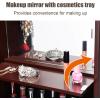 Giantex LED Jewelry Cabinet Wall Mounted Door Hanging, Lockable Jewelry Armoire with 47.2” Full Length Mirror, Foldable Makeup Tray, Lipstick Brush Holders, Jewelry Storage Organizer (White)(Brown)