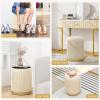 Giantex Ottoman with Storage – Set of 2 Storage Ottomans, 1 Large & 1 Small Nesting Ottoman Side Table, Upholstered Linen Round Foot Rest Vanity Stool for Bedroom Living Room (Gray)(Beige & Golden)