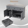 Giantex Sideboard Buffet Server Storage Cabinet Console Table Home Kitchen Dining Room Furniture Entryway Cupboard with 2 Cabinets and 3 Drawers Adjustable Shelves, Gray(Grey)