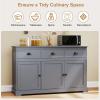 Giantex Sideboard Buffet Server Storage Cabinet Console Table Home Kitchen Dining Room Furniture Entryway Cupboard with 2 Cabinets and 3 Drawers Adjustable Shelves, Gray(Grey)