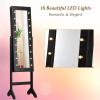 Giantex Standing Jewelry Armoire with 18 LED Lights Around the Door, Large Storage Mirrored Jewelry Cabinet with Full Length Mirror, 16 Lipstick Holders, 1 Inside Makeup Mirror (White)(Black)