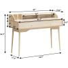 Giantex Vanity Desk Makup Table with Large Drawer, Storage Shelves, Wooden Writing Desk Computer Workstation for Home Office Bedroom Apartment Small Space(Natural)